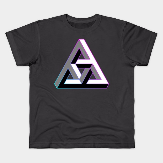 Even more impossible triangle with cyan to magenta gradient edge Kids T-Shirt by TRIME